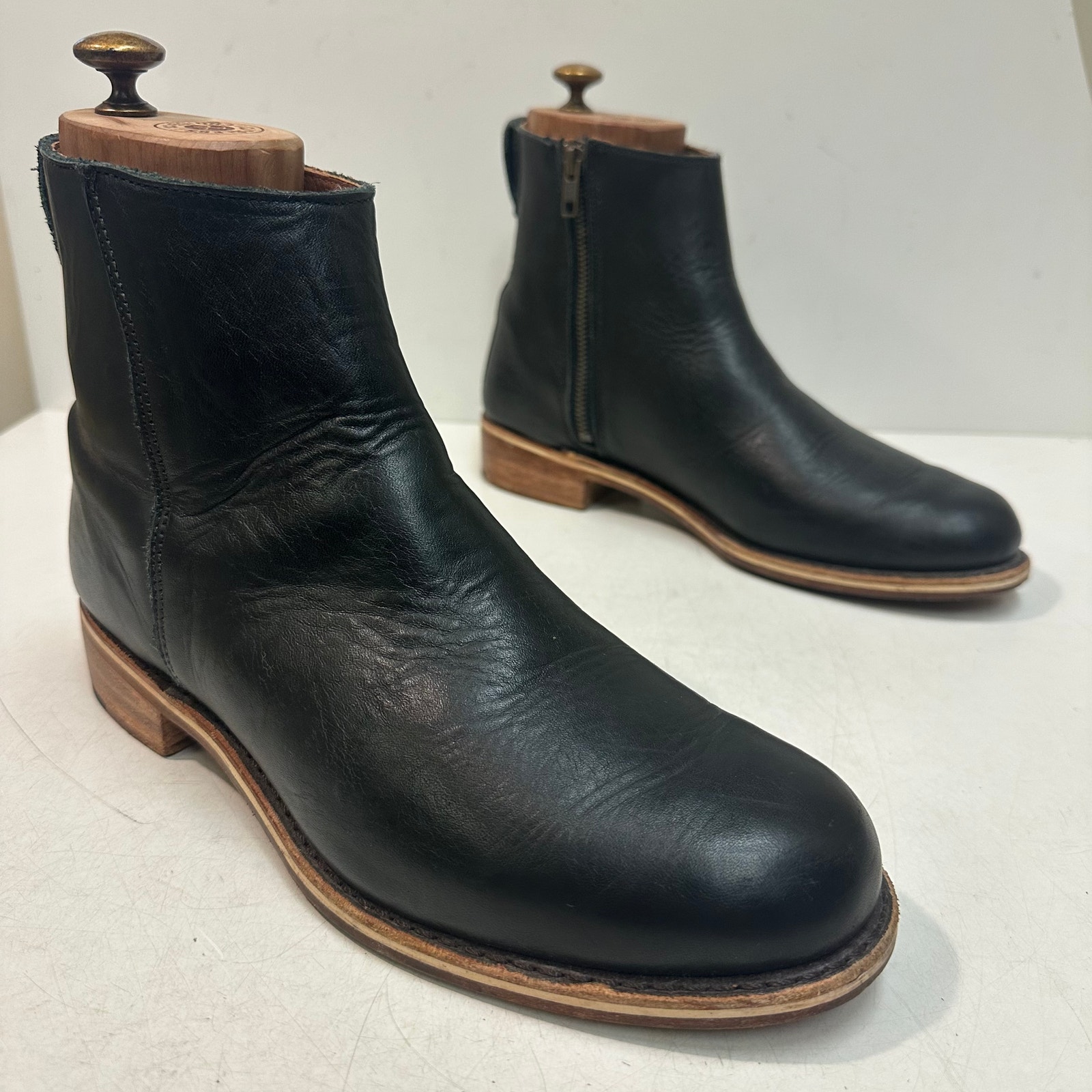 Euc Rancourt & Co. X Helm Pablo Boot Zipper Moto Ankle Made In Maine Usa 9 D — image 4 of 8